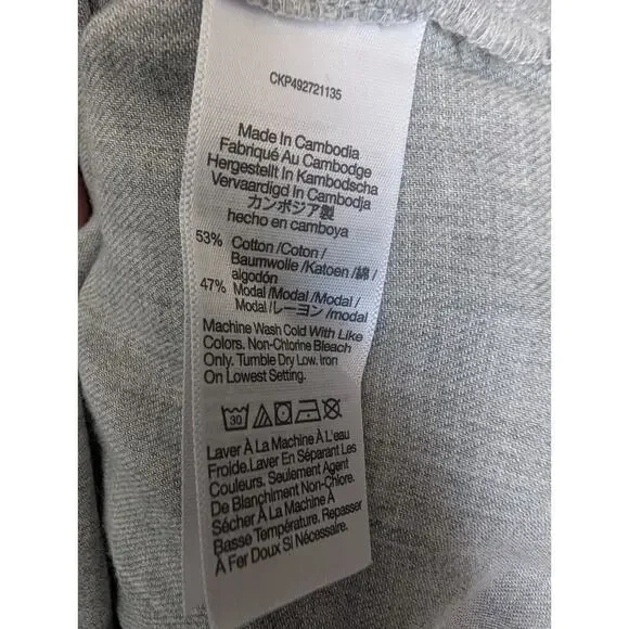 NWT Madewell Shirt Blouse Top Womens 2XS Gray Flap Pockets Long Sleeve High Low - Picture 4 of 5